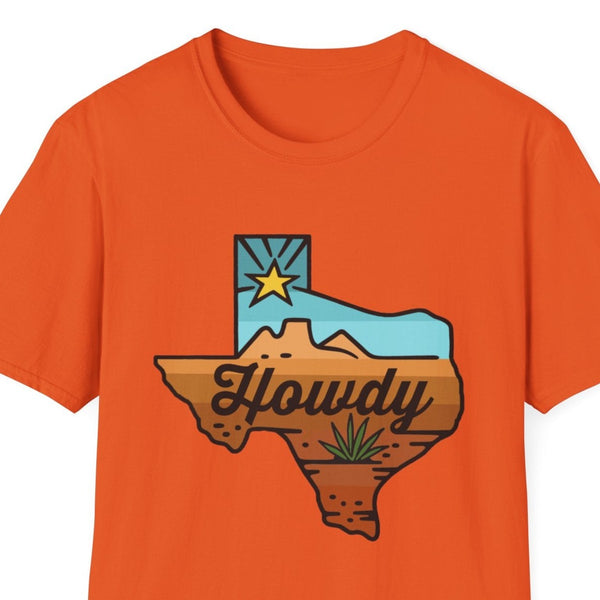 Howdy Texas Traditional Landscape Unisex Softstyle T-Shirt